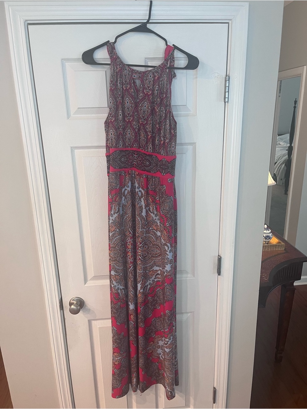 London Times Pink Paisley-Print Sleeveless Maxi Dress